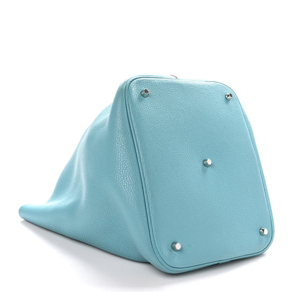 Hermes Taurillon Clemence Picotin 26 GM Bleu Atoll 4 of 12