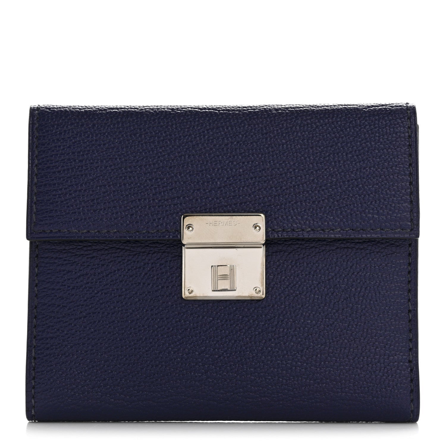 Hermes Chevre Mysore Mini Clic Card Holder Bleu Encre 1 of 7