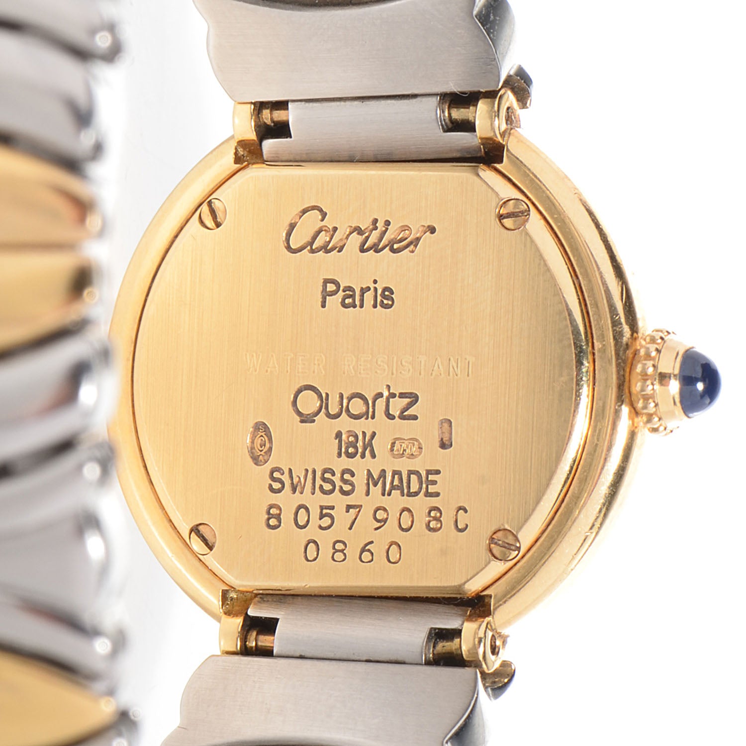 Cartier Stainless Steel 18K Yellow Gold 24mm Baignoire Quartz Watch 4 of 5