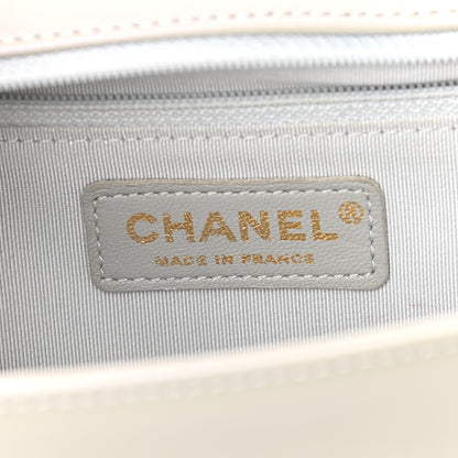 Chanel Iridescent Glazed Calfskin Quilted New Medium Boy Flap Light Grey 5 of 9