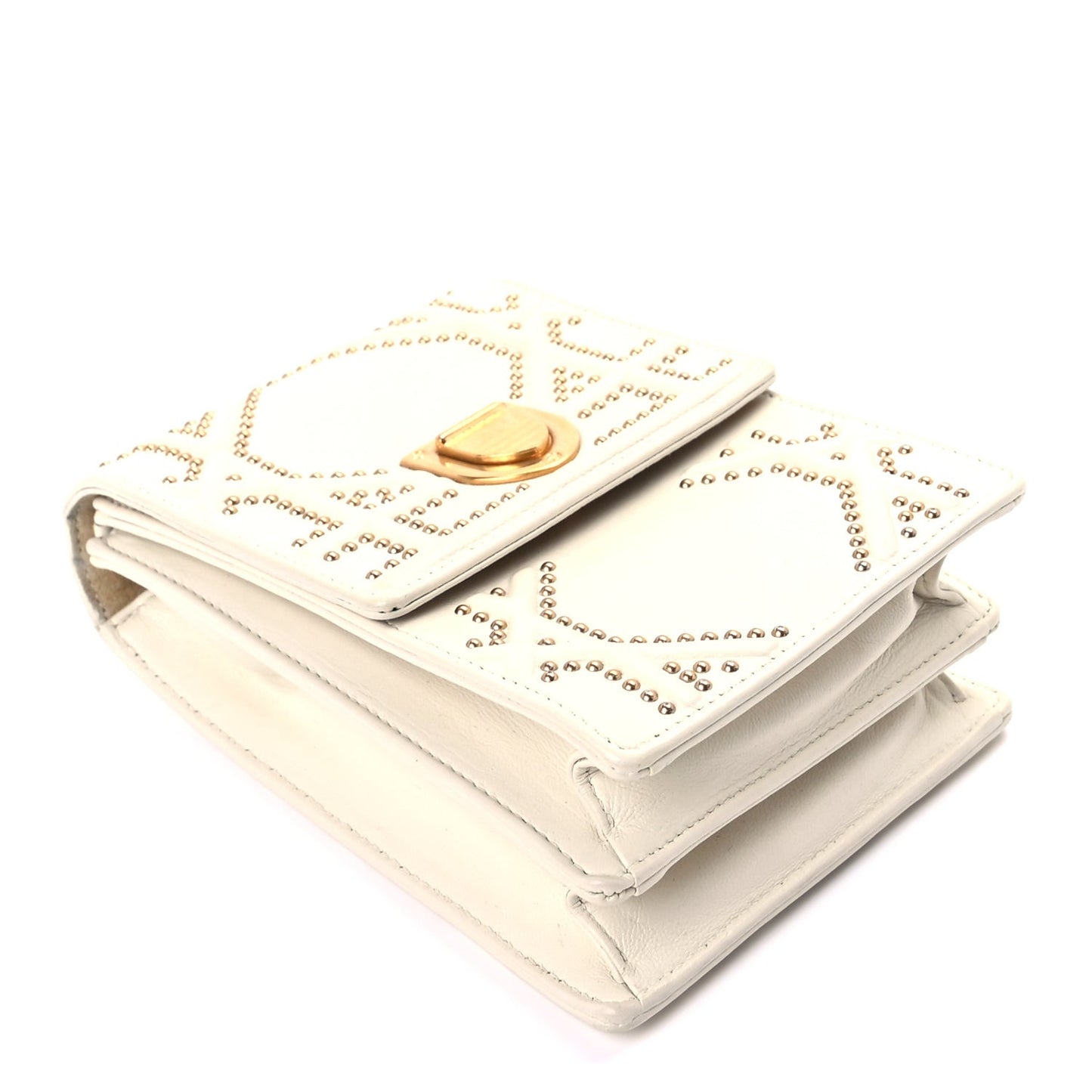 Calfskin Studded Vertical Diorama White