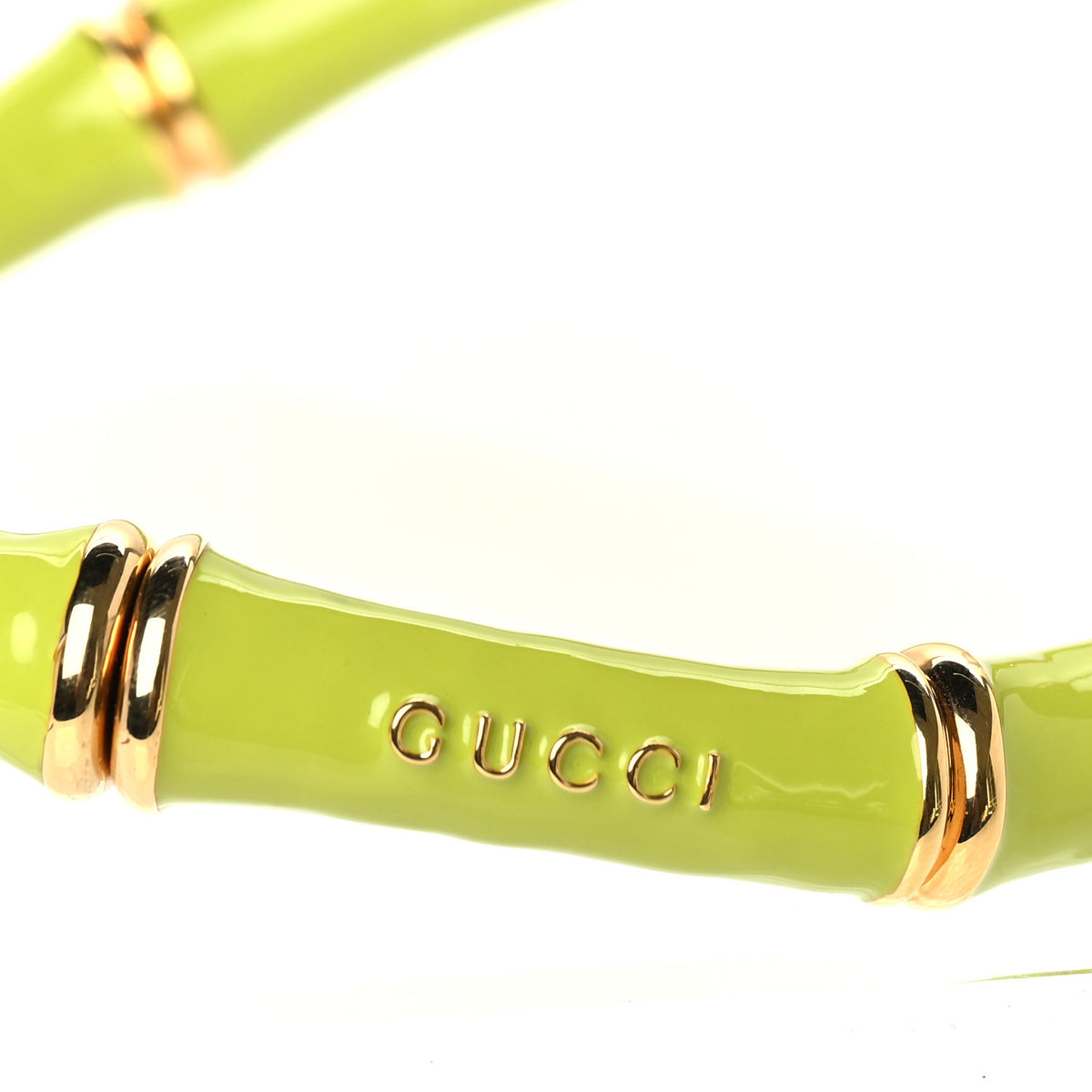 Metal Enamel Bamboo Choker Necklace Green