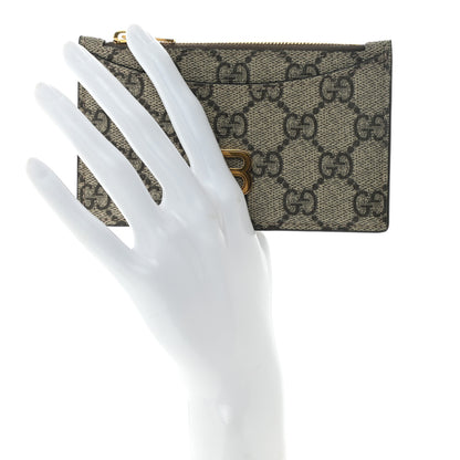Gucci X BALENCIAGA GG Supreme Monogram Zip Card Case Beige Ebony 2 of 9