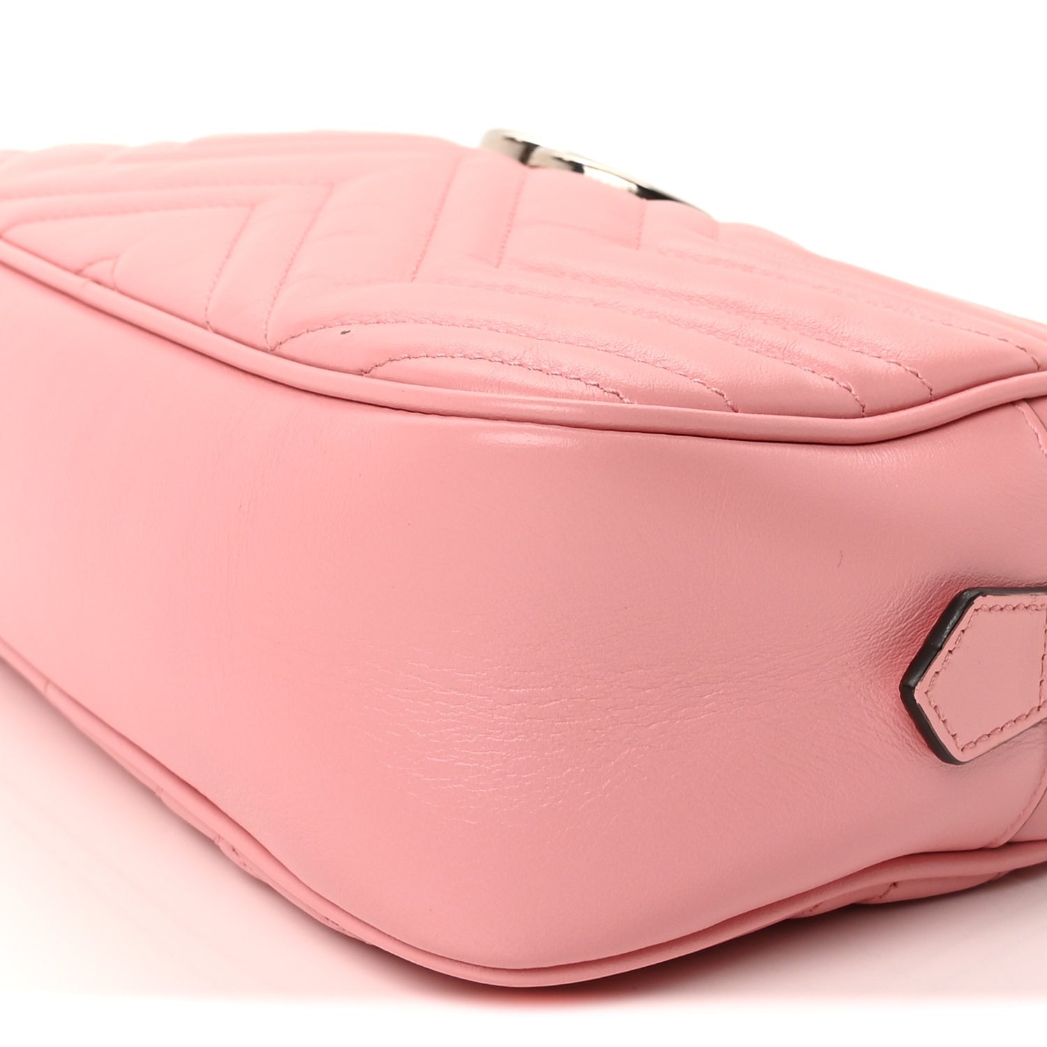 Gucci Calfskin Matelasse Small GG Marmont Chain Shoulder Bag Wild Rose 7 of 8