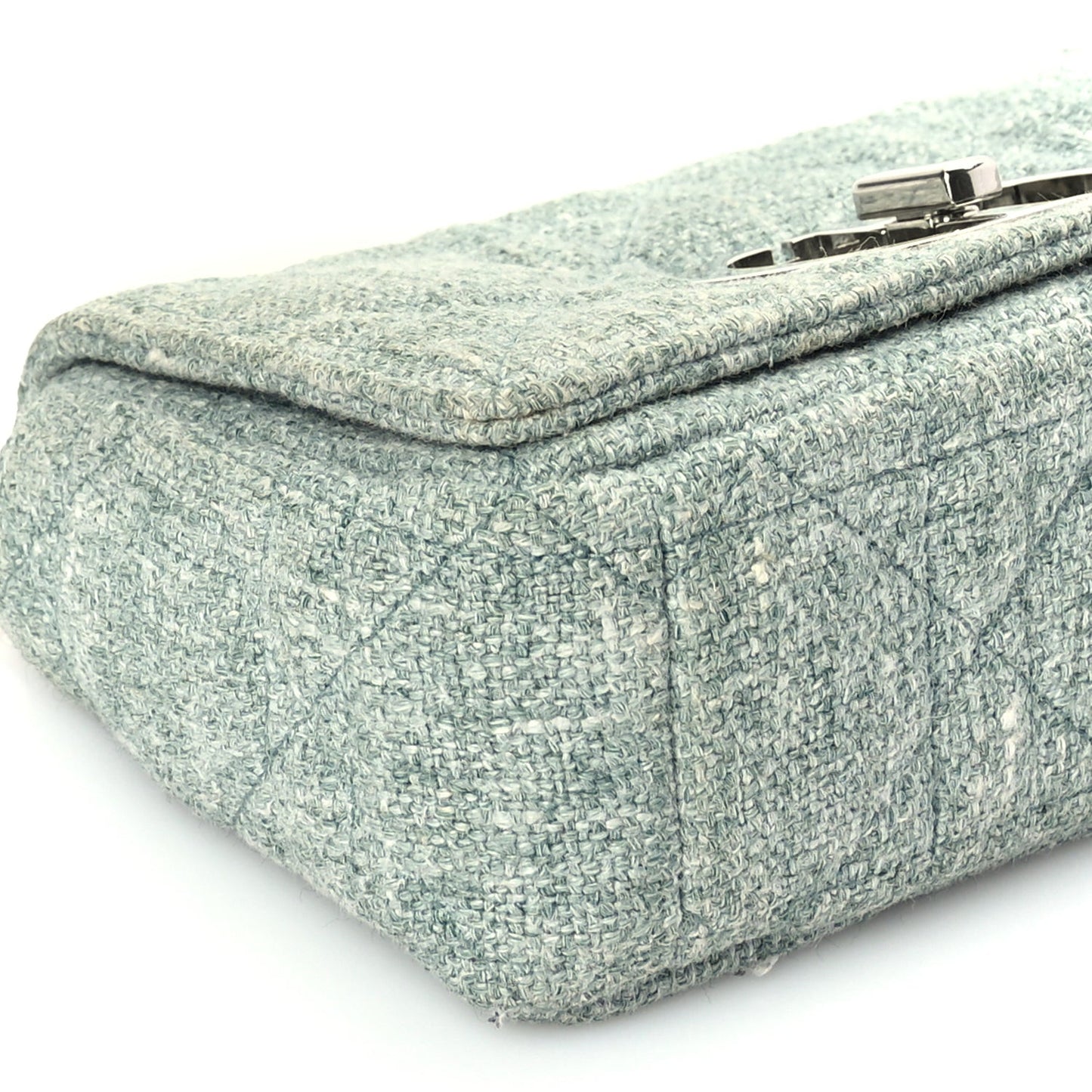 Tweed Macrocannage Small Caro Bag  Light Green