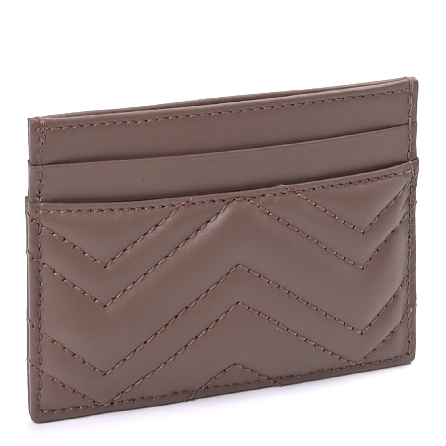 Calfskin Matelasse GG Marmont Card Holder Porcelain Rose