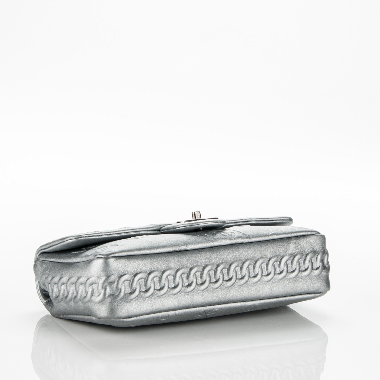 Chanel Metallic Lambskin Symbols Medium Single Flap Silver 4 of 7