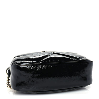 Gucci Patent Lambskin Matelasse Small GG Marmont Camera Bag Black 3 of 8