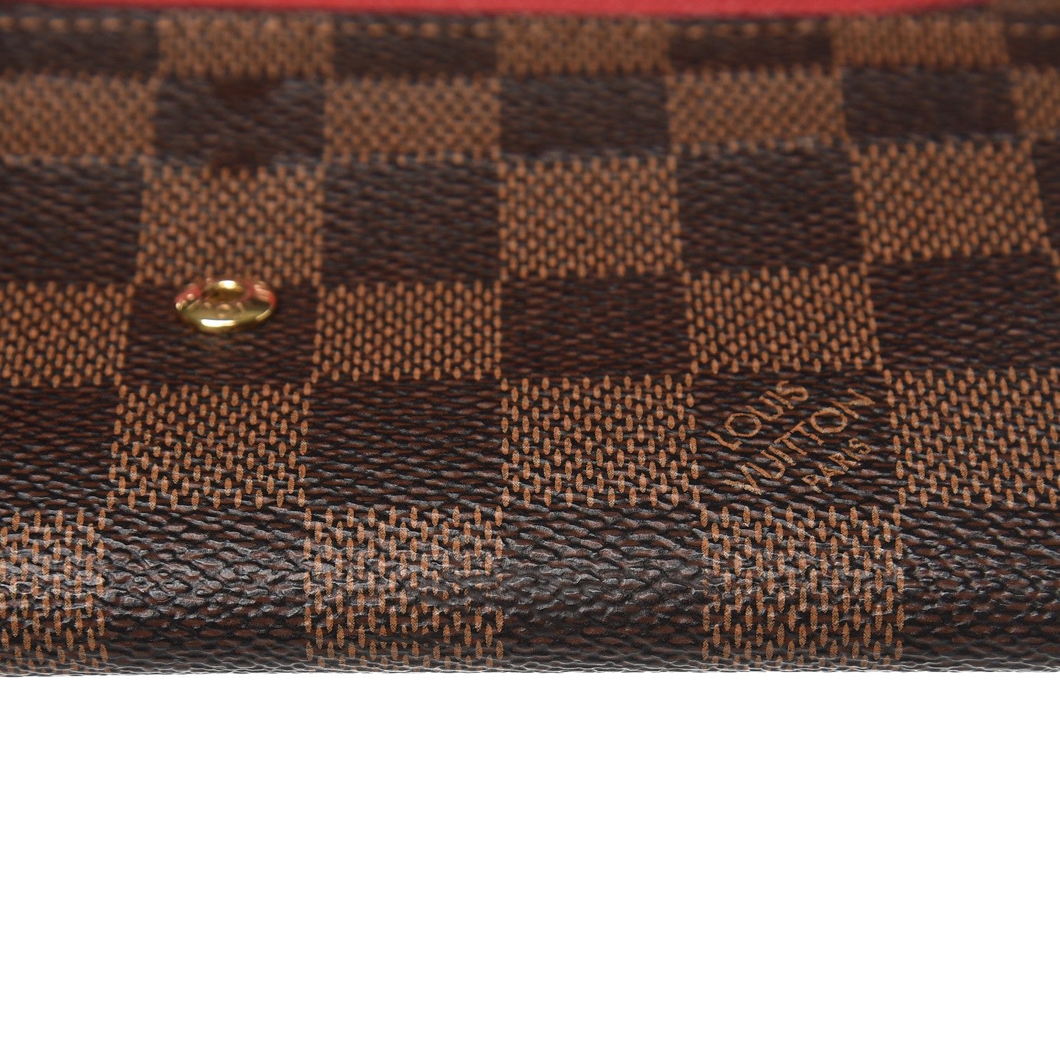 Louis Vuitton Damier Ebene Emilie Wallet Red 7 of 8