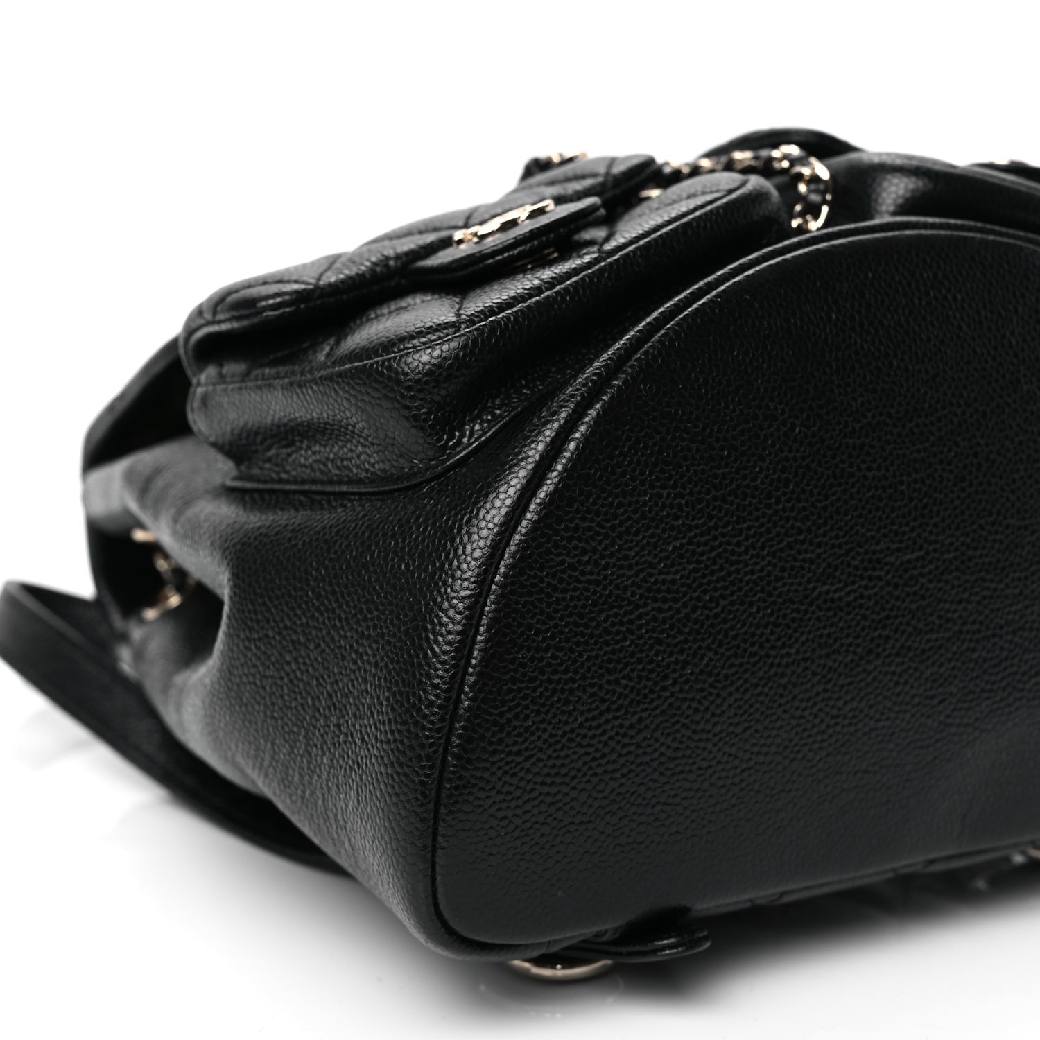 Chanel Shiny Caviar Quilted Small Duma Pockets Drawstring Backpack Black 8 of 9