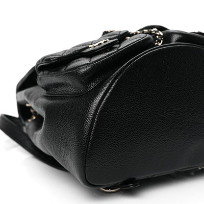 Chanel Shiny Caviar Quilted Small Duma Pockets Drawstring Backpack Black 8 of 9
