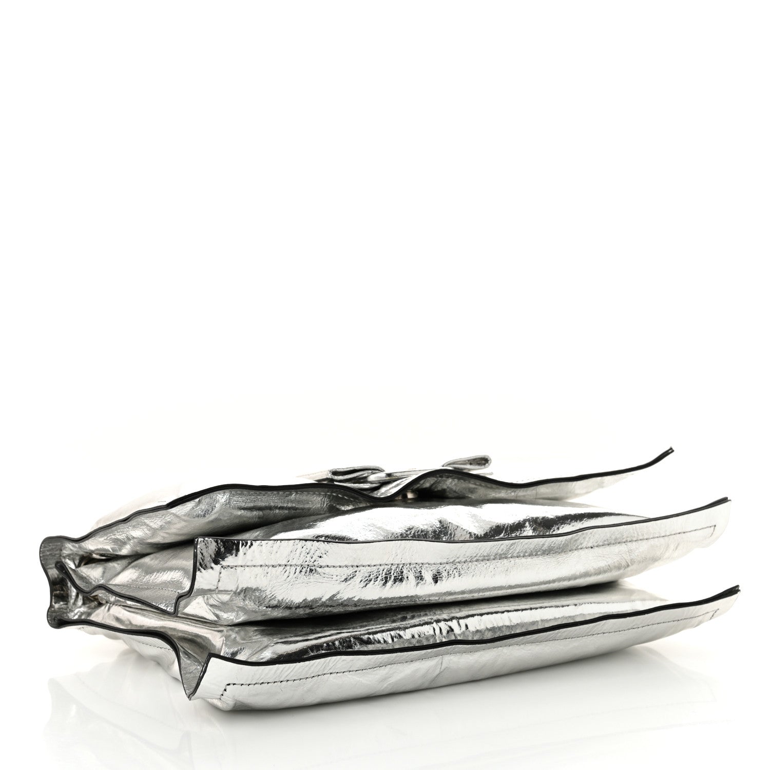 Salvatore Ferragamo Metallic Calfskin Small Viva Bow Shoulder Bag Silver 4 of 11