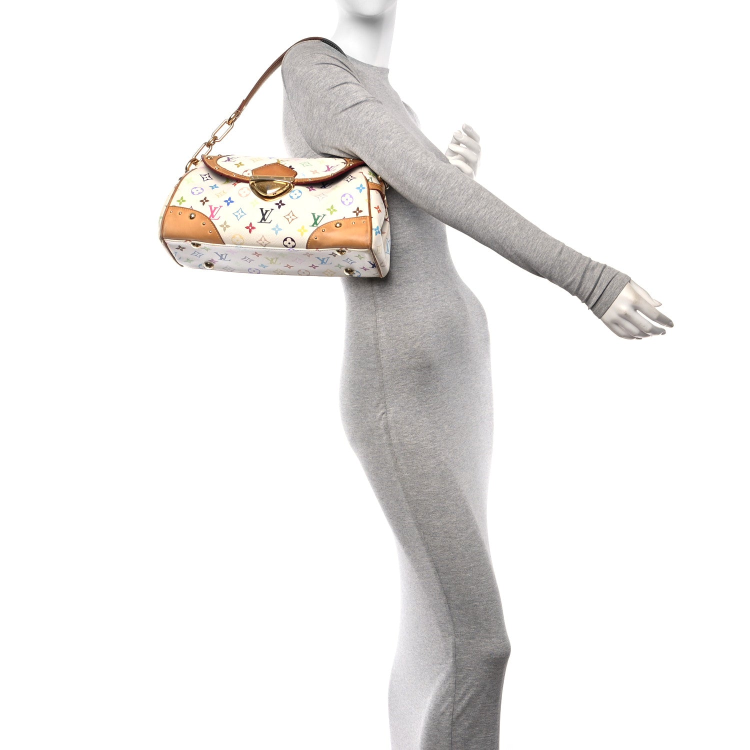 Louis Vuitton Monogram Multicolor Beverly MM White 2 of 13