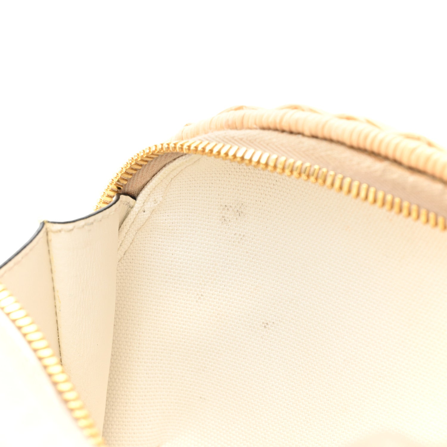 Prada Wicker Saffiano Midolino Odette Top Handle Bag Tan White 17 of 22