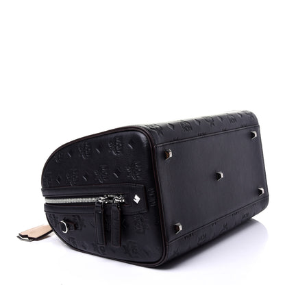 MCM Calfskin Ottomar Monogram Essential Boston Bag Black 4 of 11