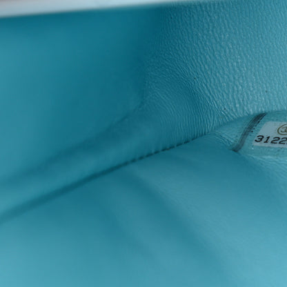 Chanel Lambskin Quilted Medium Double Flap Neon Blue 6 of 11