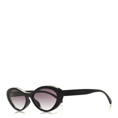 Chanel Acetate Oval Sunglasses 5416-A Black Beige 1 of 7