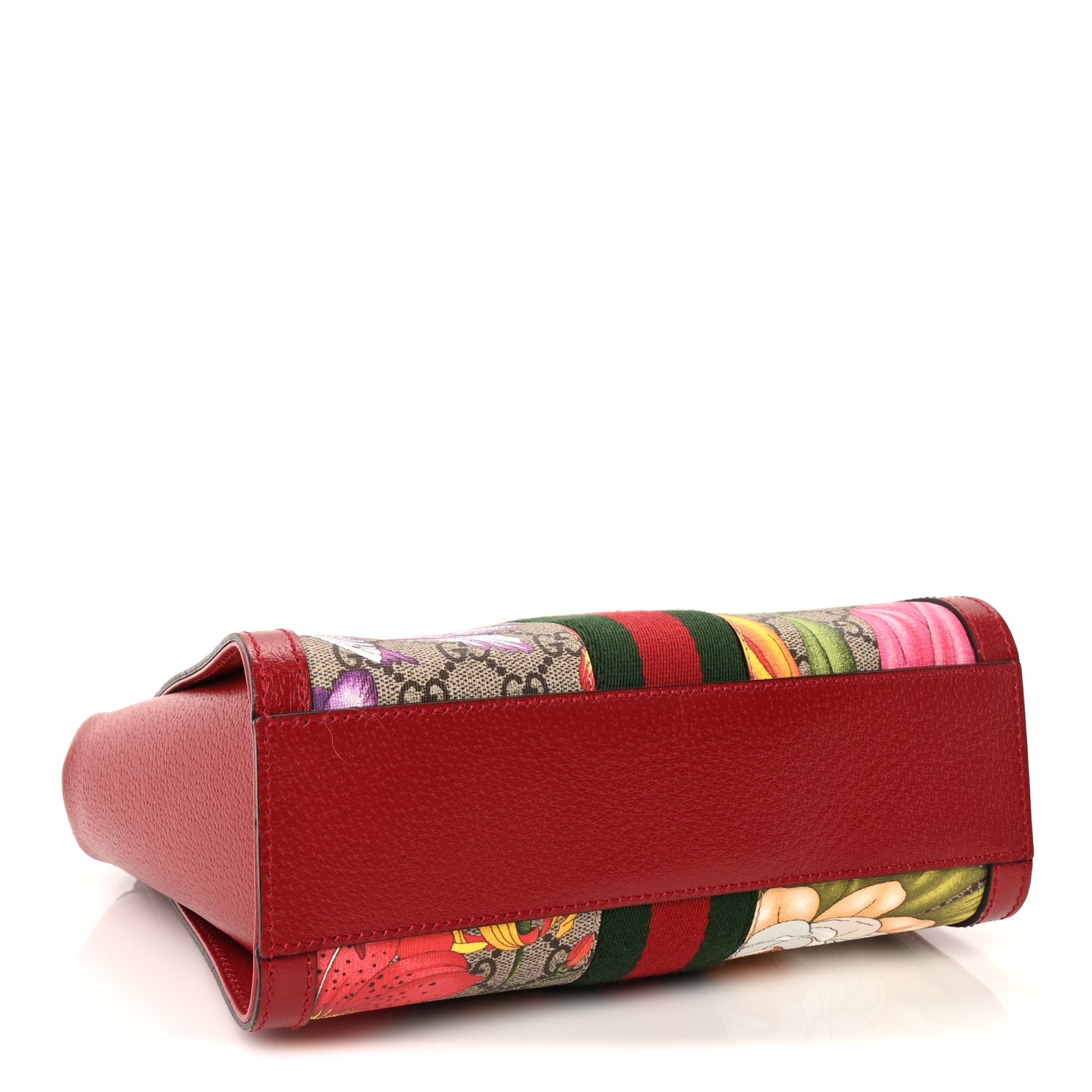 Gucci GG Supreme Monogram Flora Web Small Ophidia Tote Bag Red 3 of 8