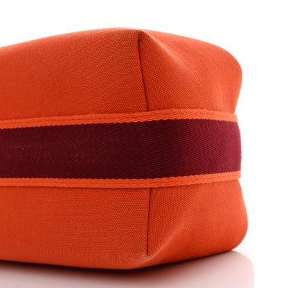 Hermes Canvas Small Bride-A-Brac Pouch Orange Burgundy 7 of 8