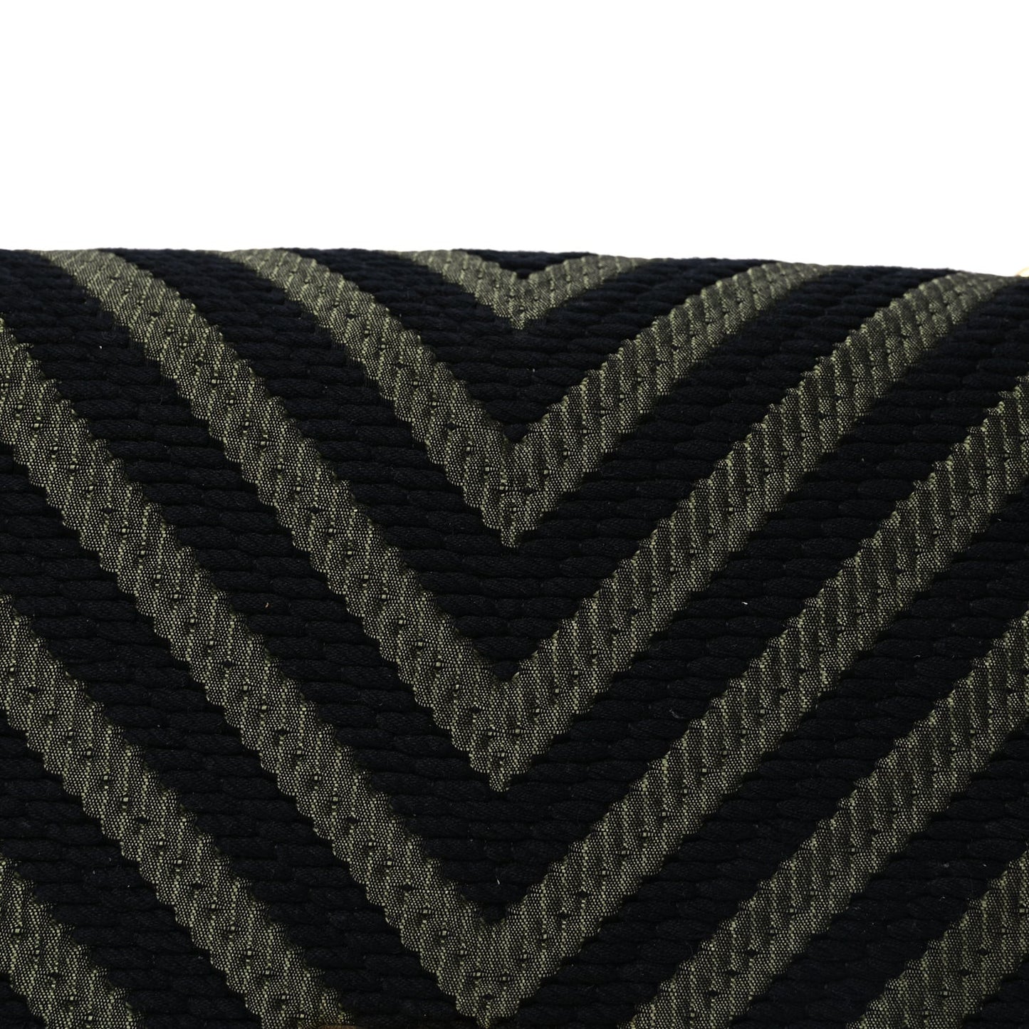 Fabric Chevron Braided Medium Boy Flap Black Dark Green
