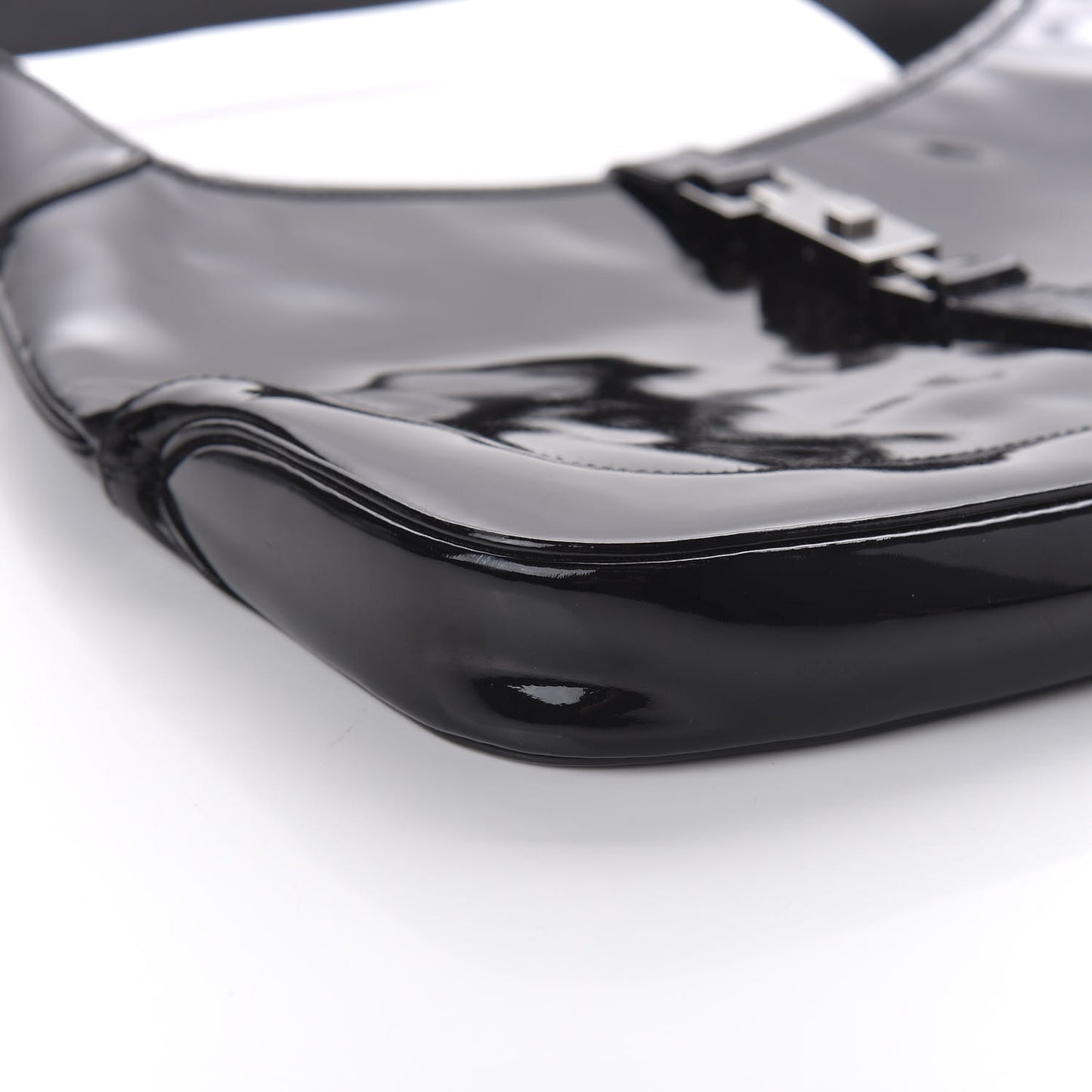 Patent Small Jackie O Hobo Black