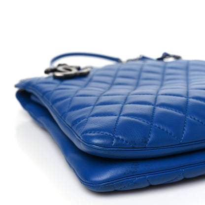 Chanel Lambskin Quilted Shopping Tote Blue 10 of 11