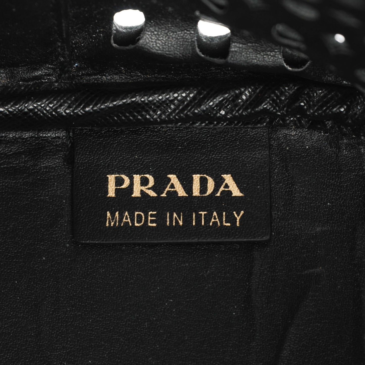 Saffiano Perforated Tote Black