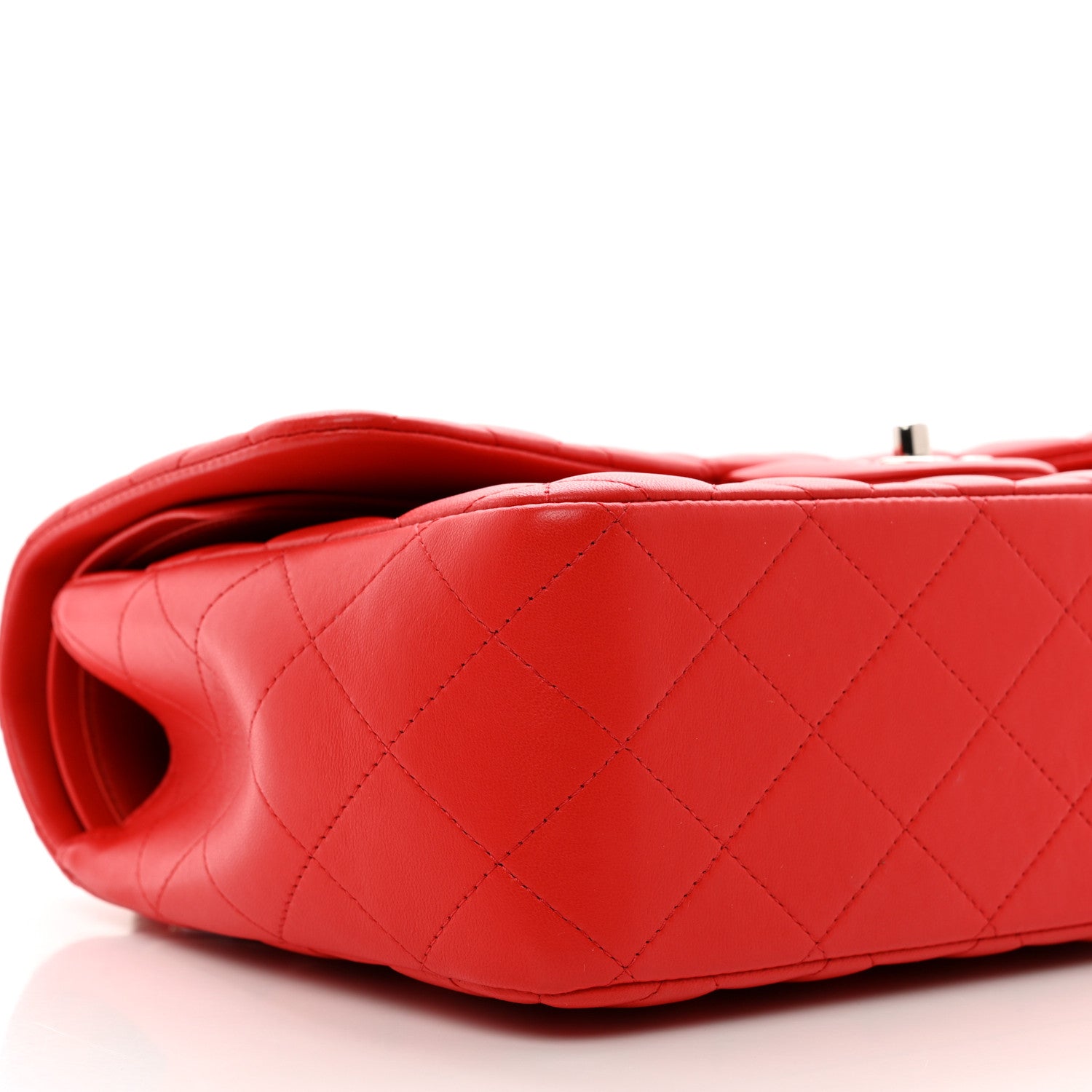 Chanel Lambskin Quilted Jumbo Double Flap Red 9 of 11