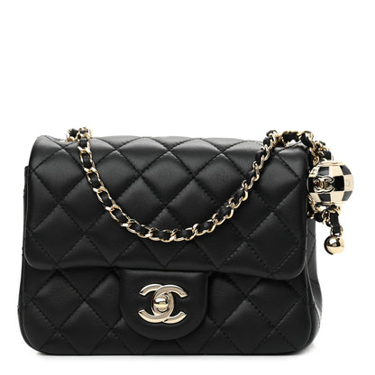 Chanel Lambskin Quilted Enamel Mini Pearl Crush Flap Black 1 of 10