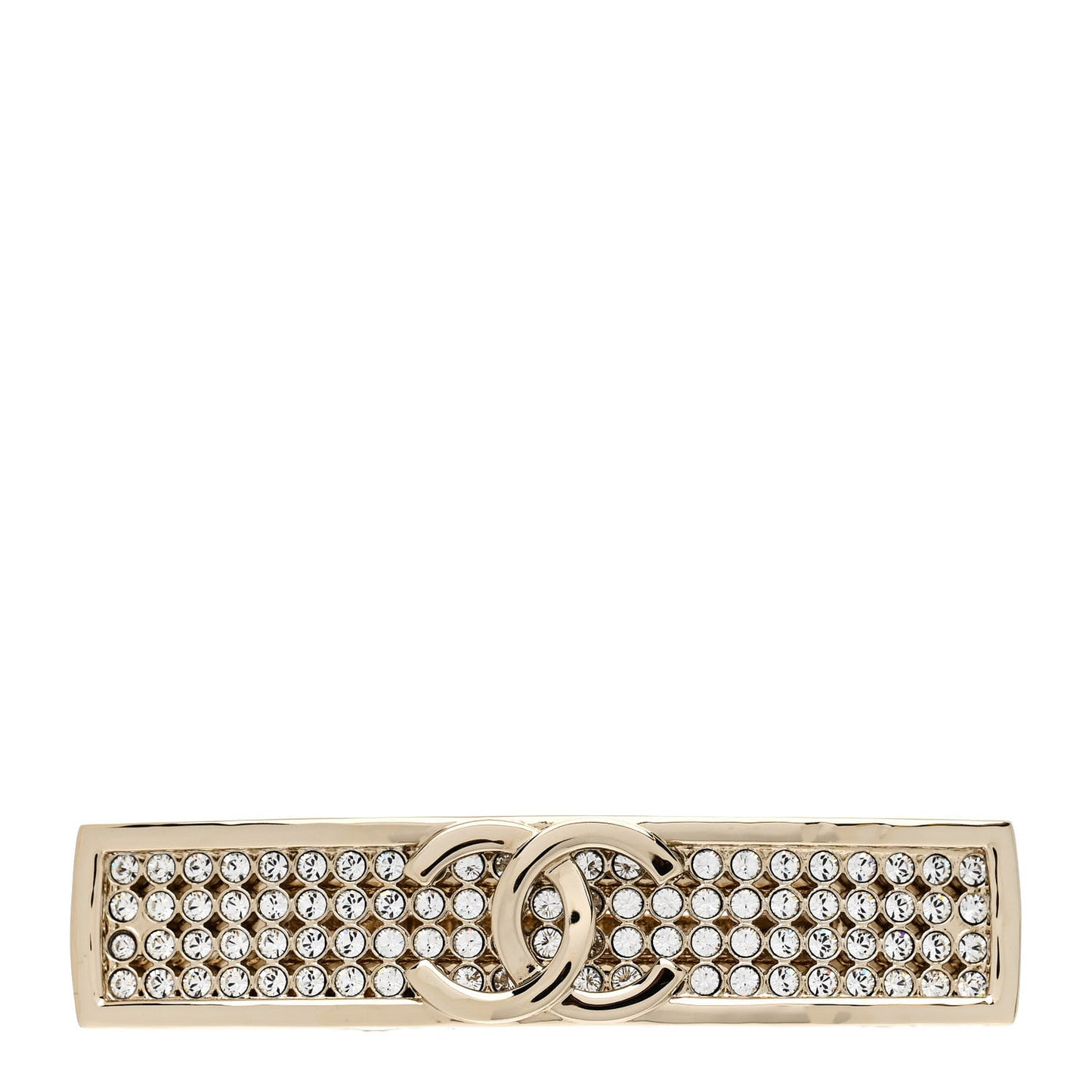 Metal Crystal CC Hair Clip Barrette Gold