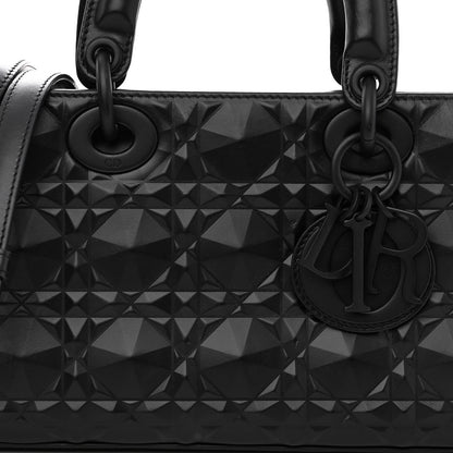 Christian Dior Calfskin Cannage Diamond Medium Lady D-Joy Black 7 of 11