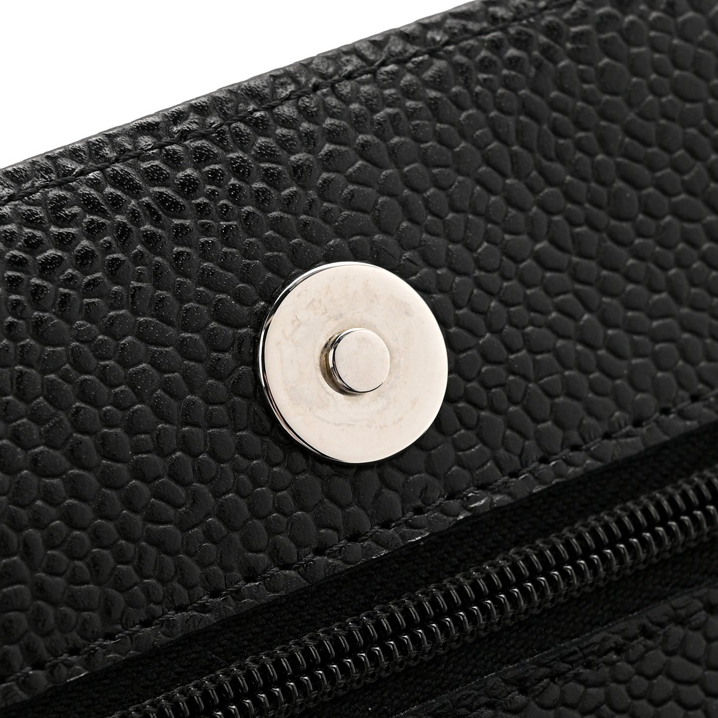 Caviar Quilted Wallet on Chain WOC Black