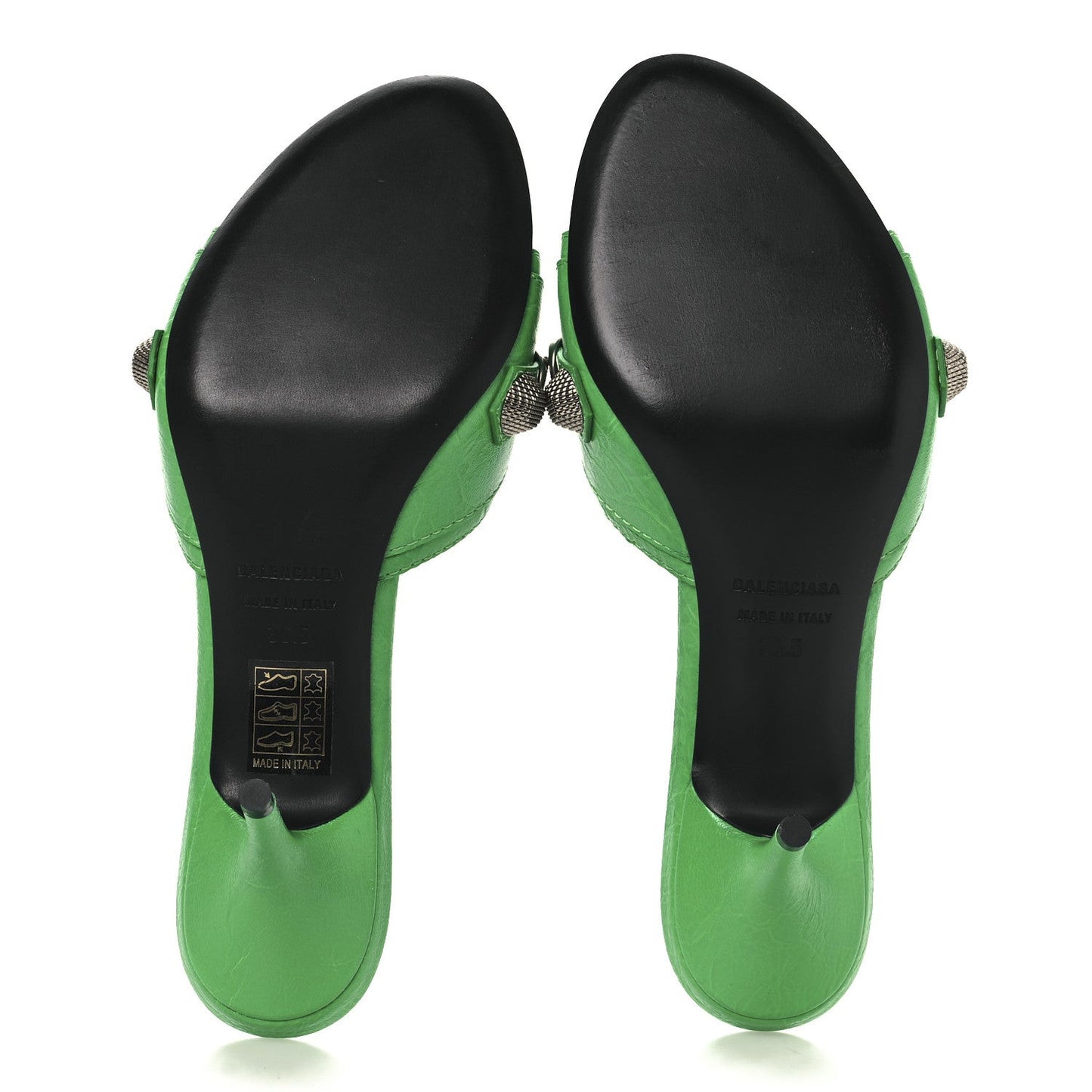 Agneau Arena Cagole 50mm Slide Sandals 36.5 Vivd Green