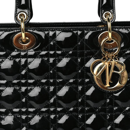 Christian Dior Patent Cannage Large Lady Dior Black 6 of 7