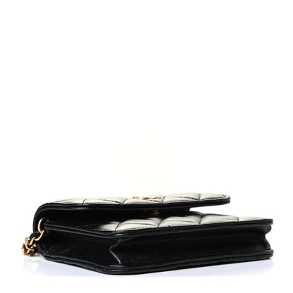 Chanel Lambskin Quilted Pearl Crush Clutch With Chain Black 3 of 7