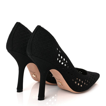 Christian Dior Mesh Cotton Cannage Dior Capture 100mm Pumps 39 Black 4 of 7