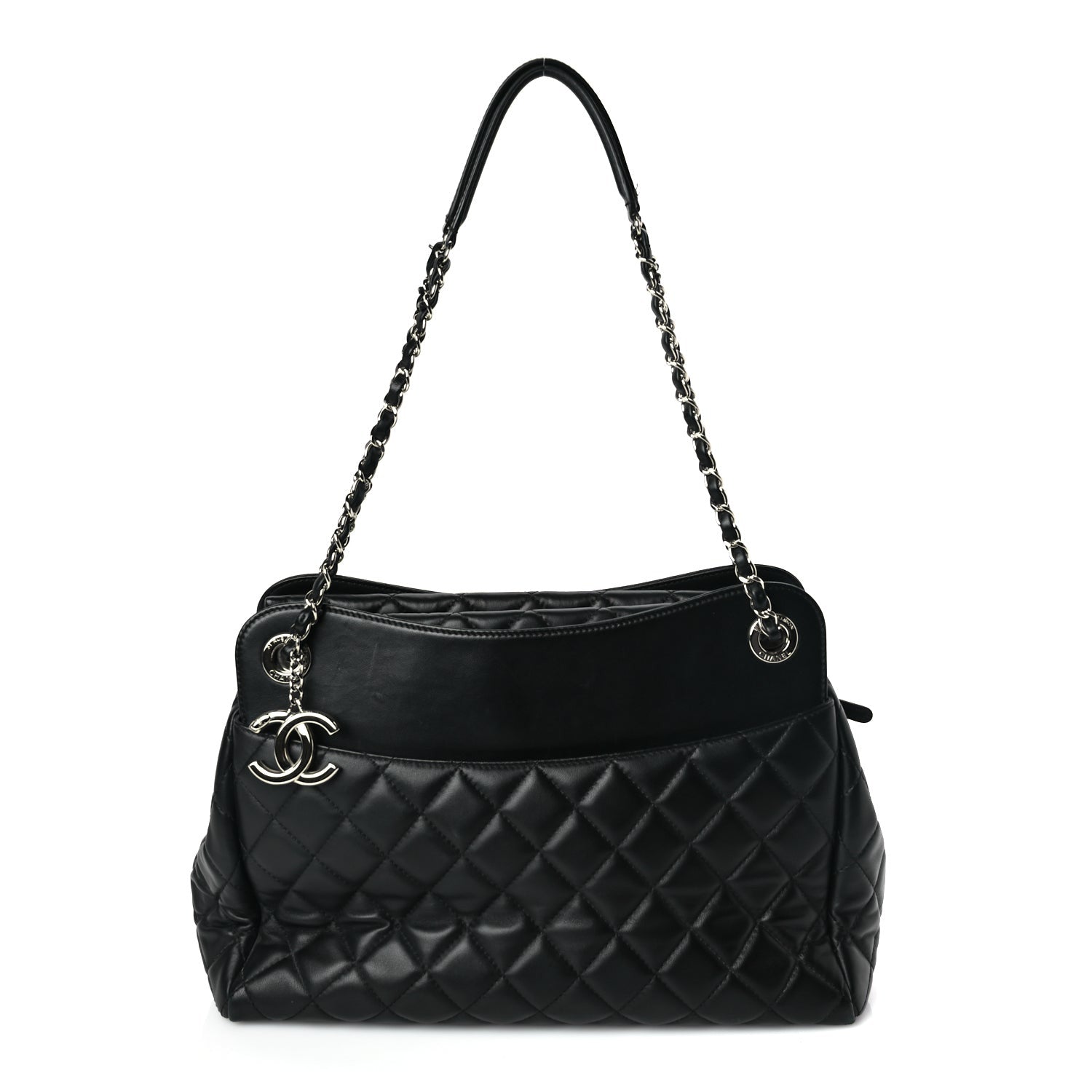 Chanel Lambskin Quilted  7 Tote Black 1 of 9