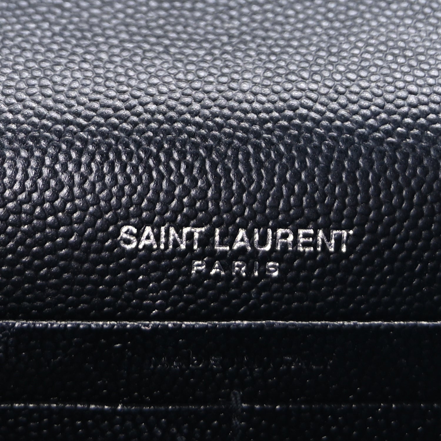 Saint Laurent Grain De Poudre Matelasse Chevron Monogram Envelope Chain Wallet Black 5 of 8