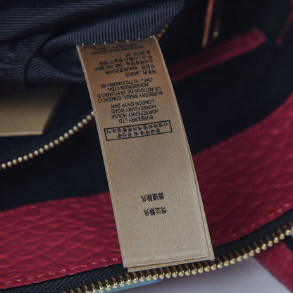 Burberry Heritage Grain Check Embossed Medium Dewsbury Tote Peony Rose 6 of 7