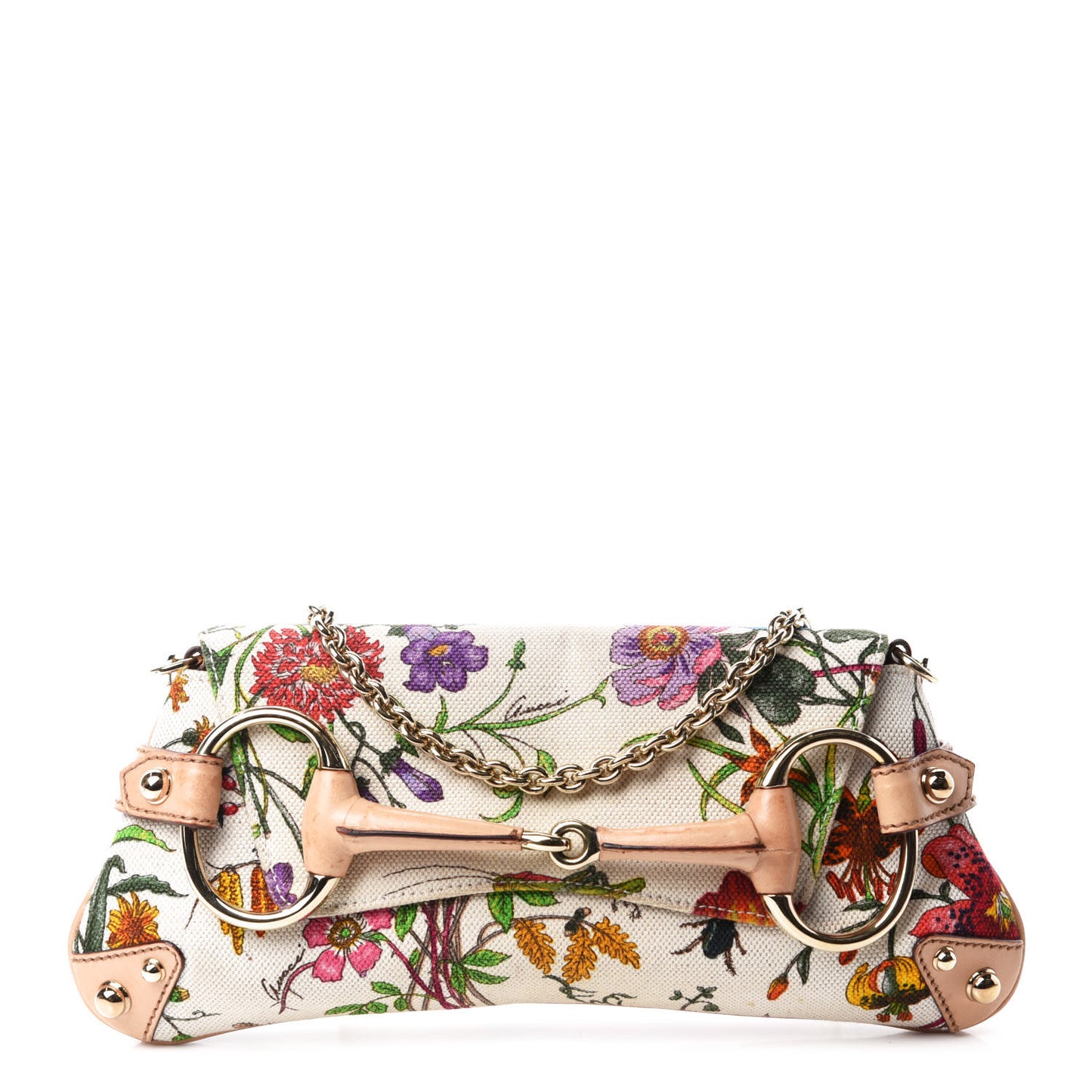 Canvas Flora Floral Horsebit Clutch