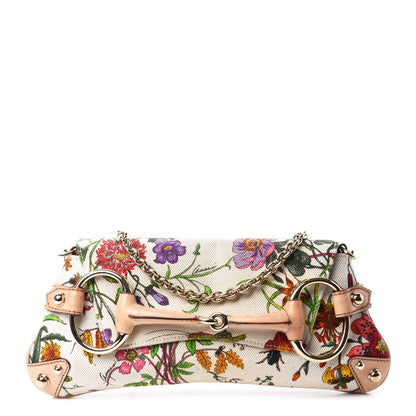 Gucci Canvas Flora Floral Horsebit Clutch 1 of 11