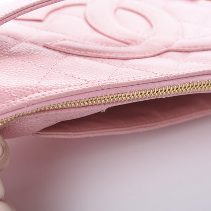 Chanel Caviar Quilted Pochette Pink 10 of 12