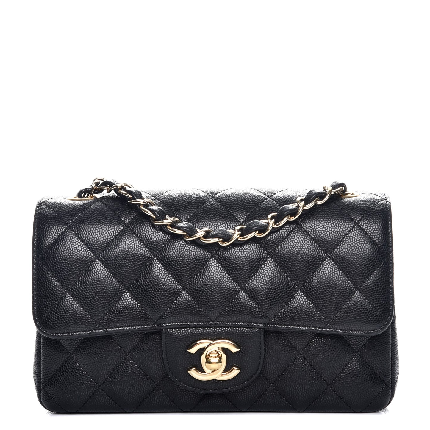 Caviar Quilted Mini Rectangular Flap Black