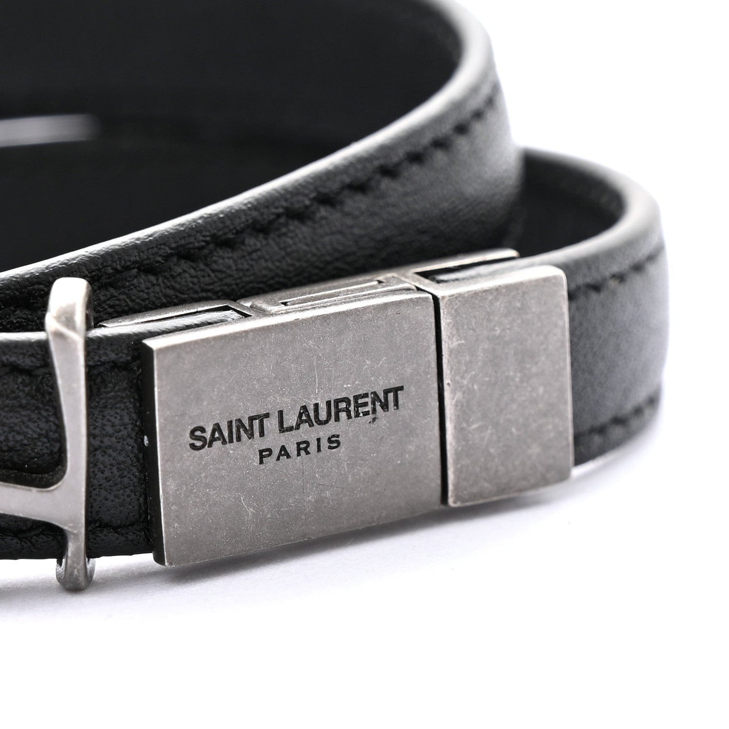 Calfskin Opyum Double Wrap Bracelet Black