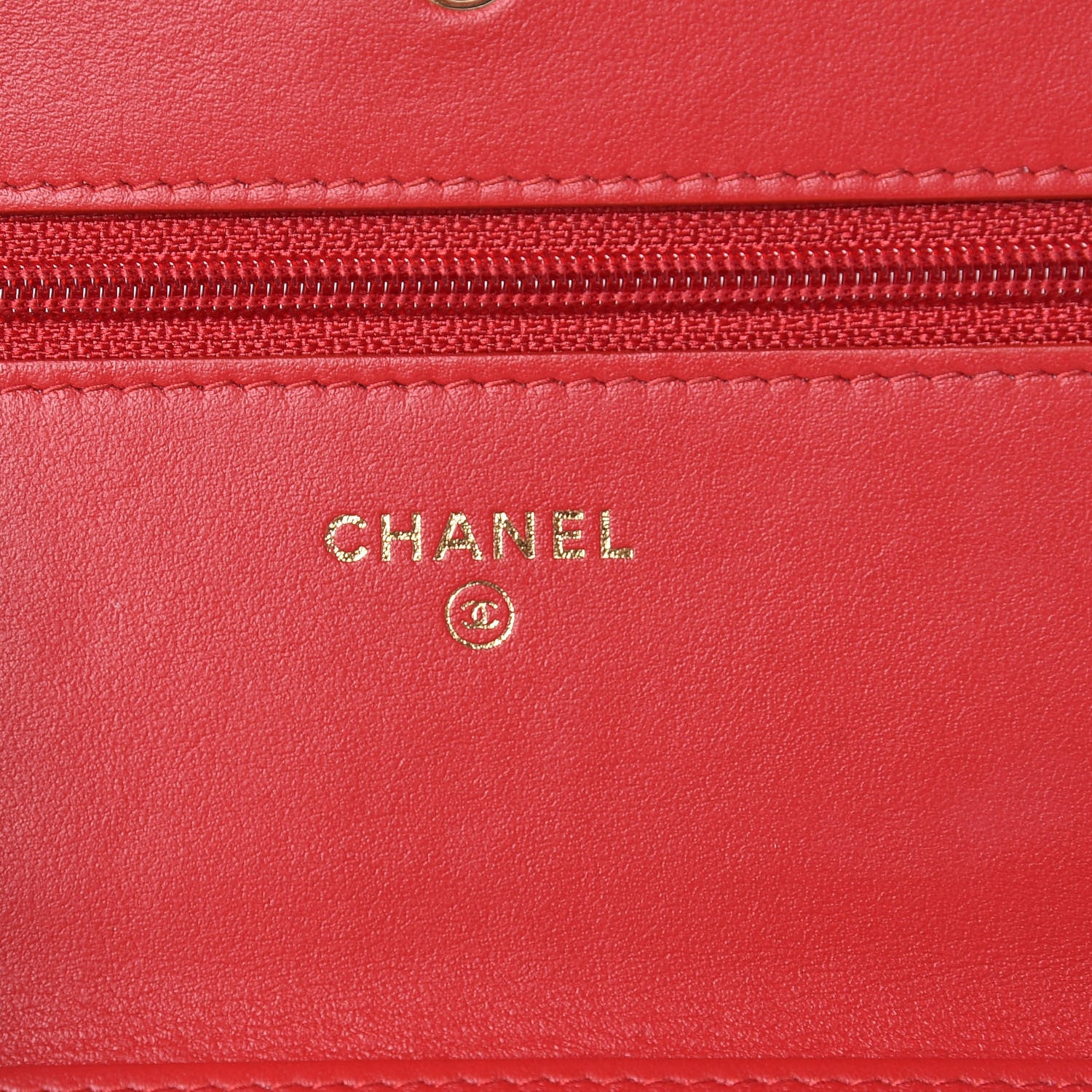 Chanel Caviar Quilted CC Filigree Wallet On Chain WOC Red 8 of 11