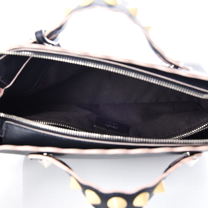 Fendi Vitello Dolce Scalloped Studded Medium By The Way Boston Bag Blu Notte 6 of 10