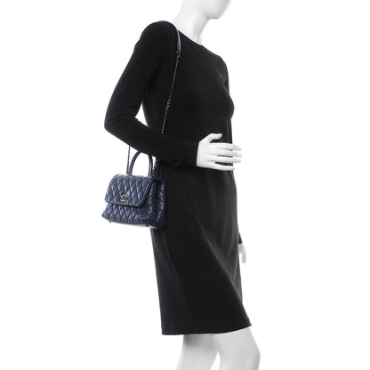 Chanel Caviar Quilted Mini Coco Handle Flap Navy Blue 2 of 8