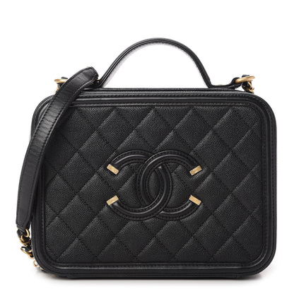 Chanel Caviar Quilted Medium CC Filigree Vanity Case Black 1 of 10