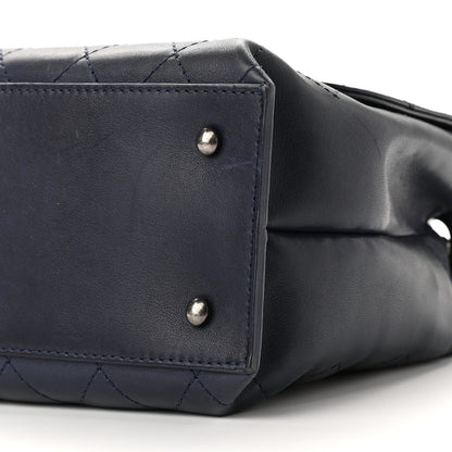 Chanel Calfskin Stitched Urban Luxury Top Handle Bag Navy 10 of 14