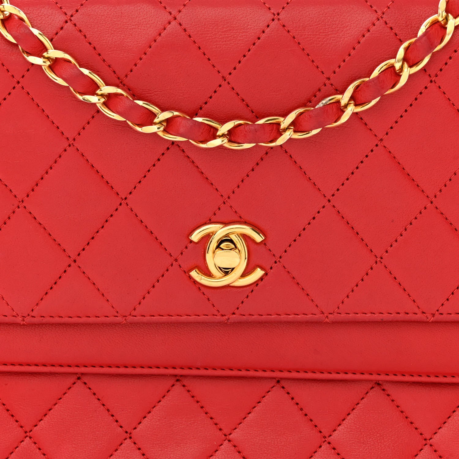 Chanel Lambskin Quilted Medium Single Flap Red 10 of 15
